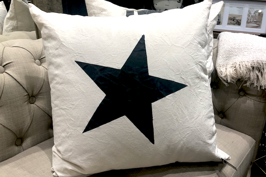 Almohadn Pintado Estrella Gris Oscuro 60x60 cm
