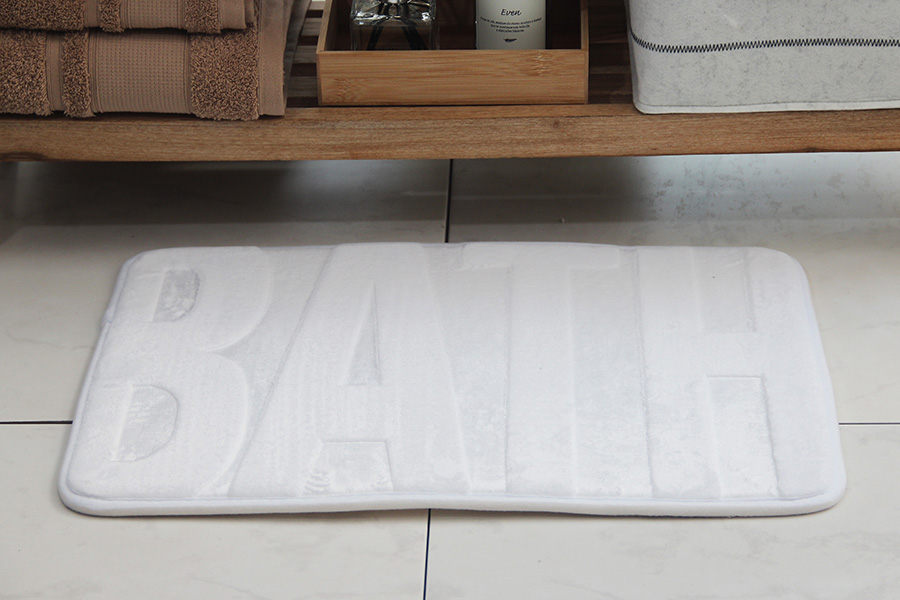 Alfombra de Baño Memory Bath Blanco 40x60 cm