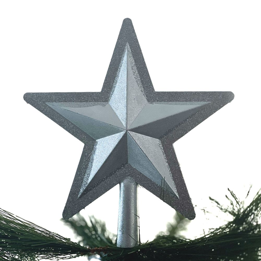 Estrella Puntal Plateada 20 cm
